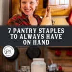 Pinterest pin for pantry staple items to always have on hand.