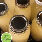 Pinterest pin for canning broth with images of jars of broth in a pressure canner.