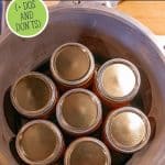 Pinterest pin for broth making tips with an image of a pressure canner filled with jars of broth.