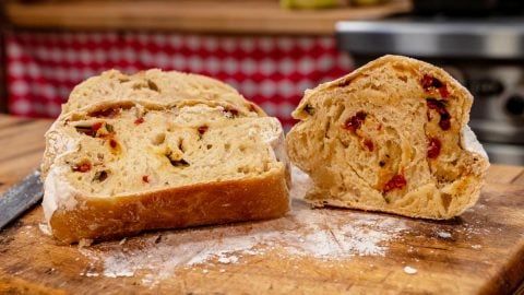 Artisan rosemary and sundried tomato bread.