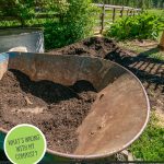 Pinterest pin for compost troubleshooting with images of finished compost.