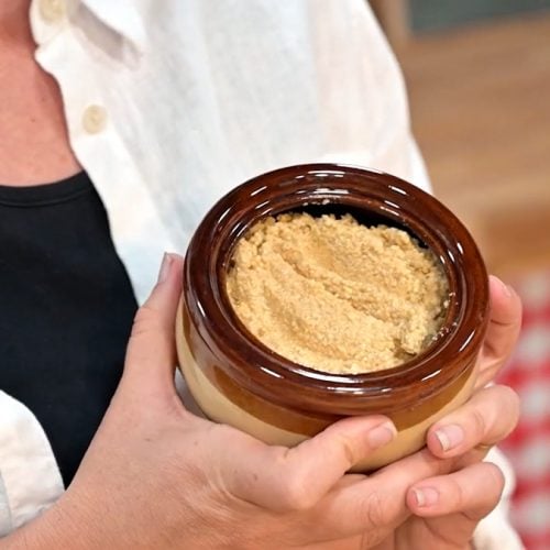 Homemade mustard in a bowl.