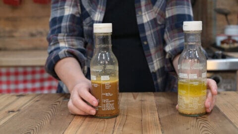 Homemade vinaigrette dressings.