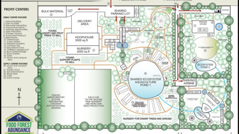 A map of a food forest example.