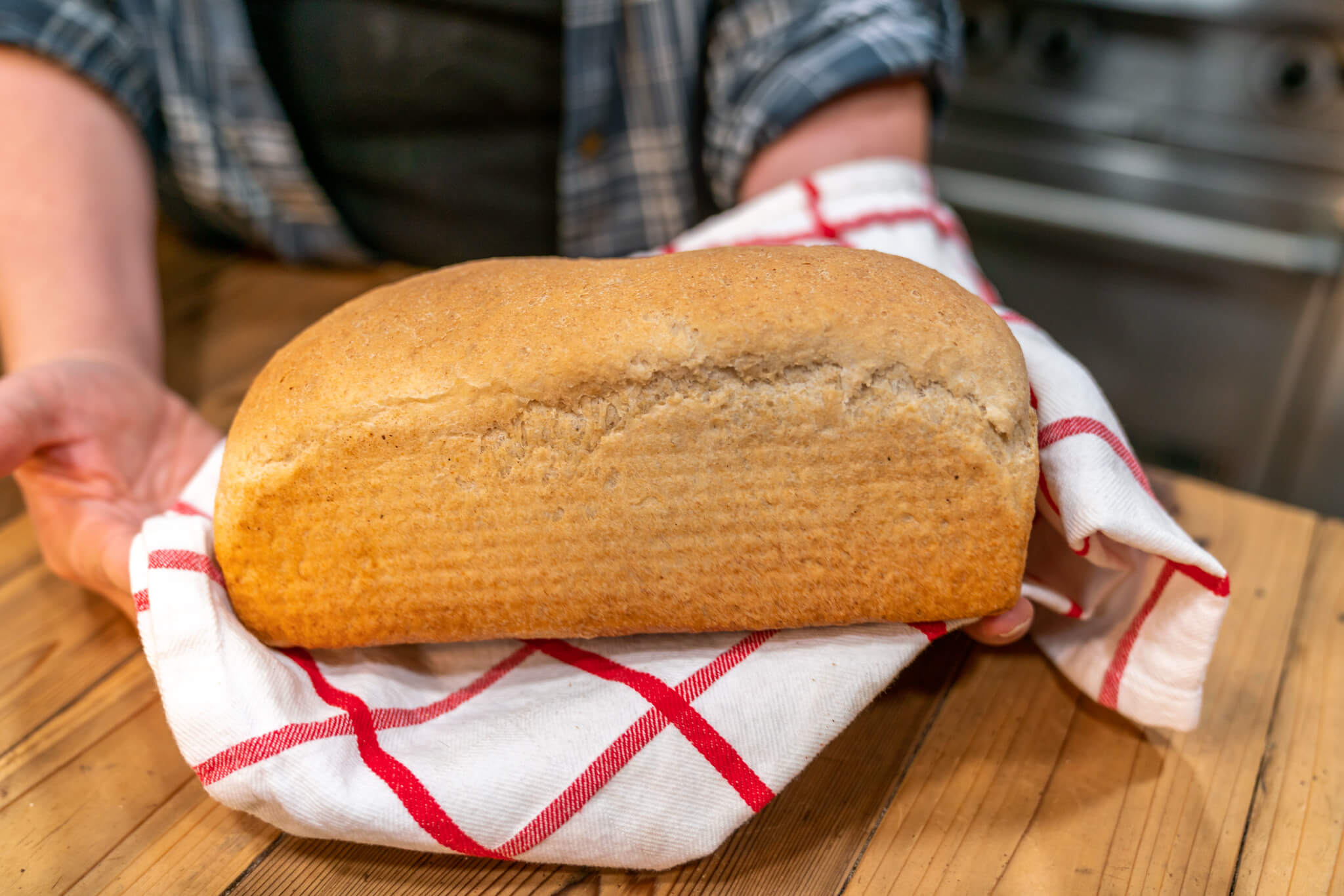 Freshly baked loaf of bread.