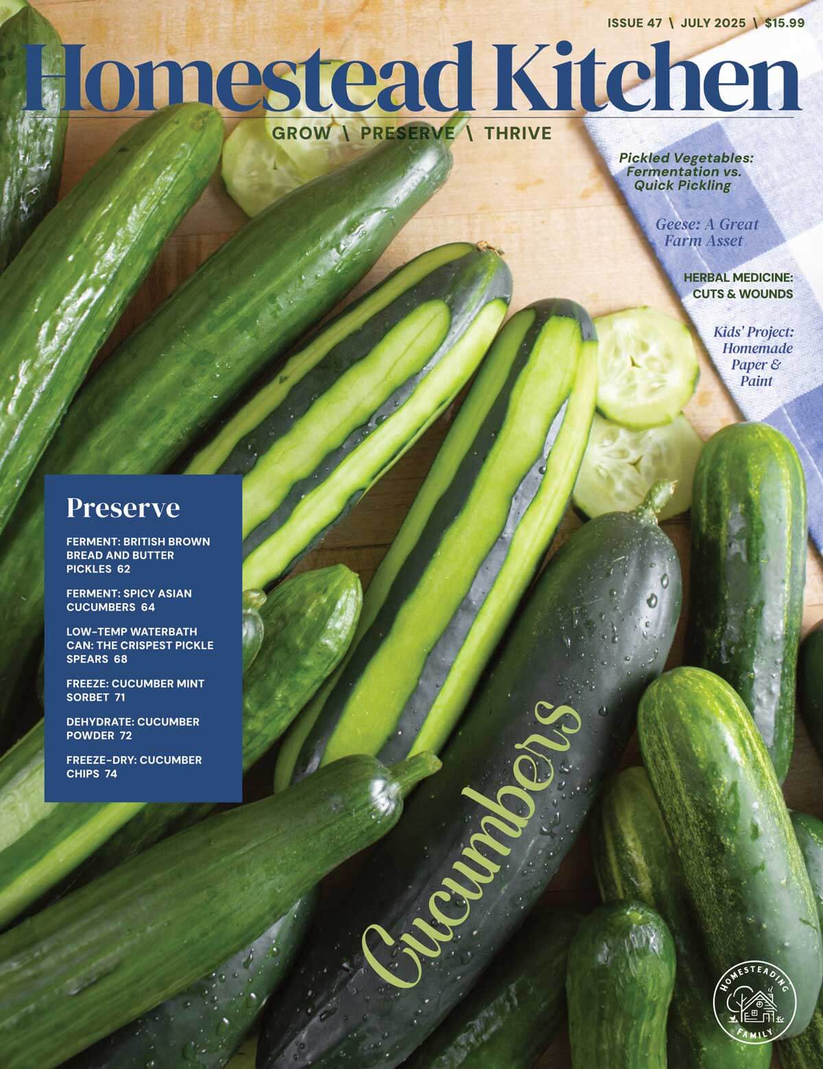 Cover of the July Homestead Kitchen Magazine.
