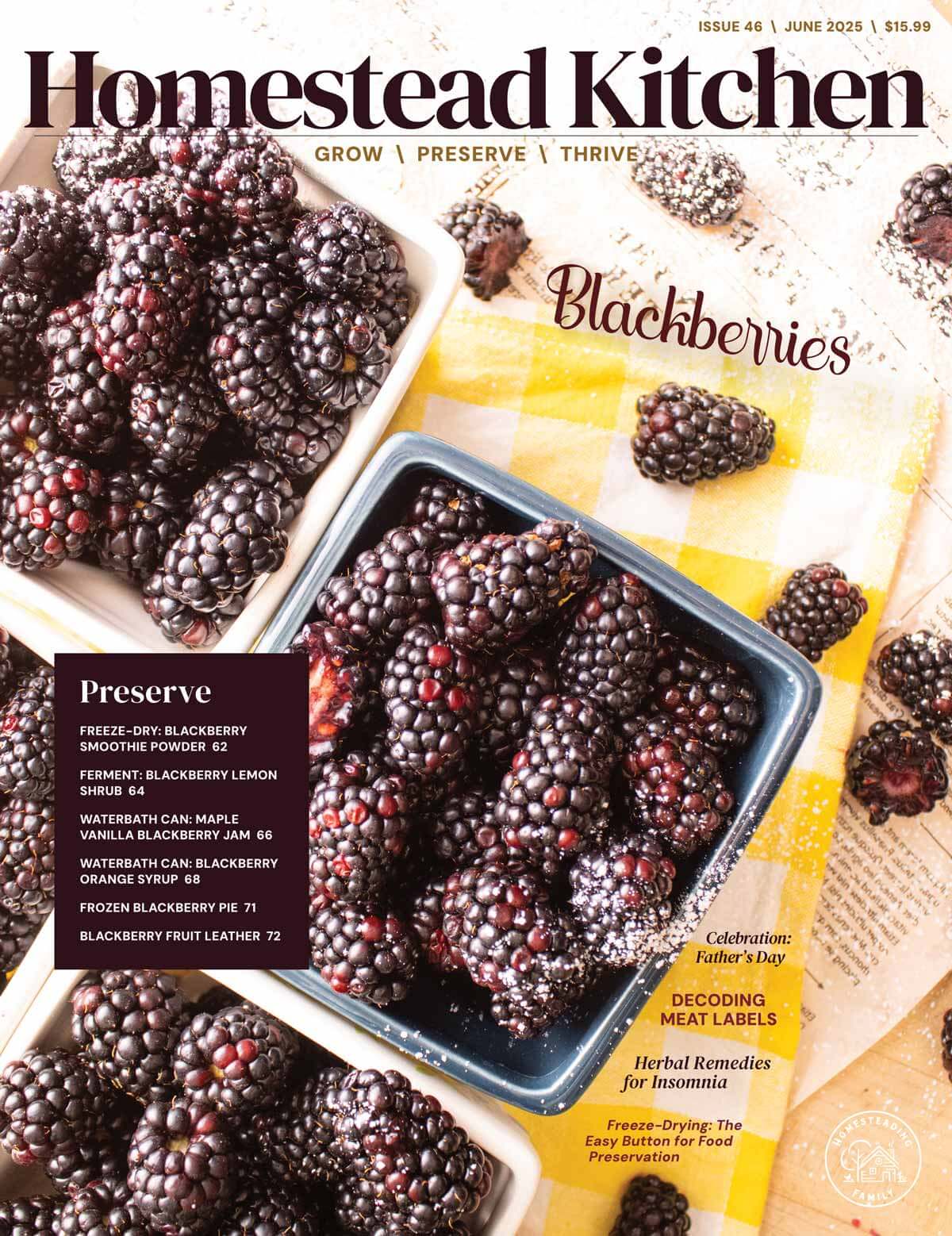 Cover of the Homestead Kitchen Magazine June 2025 edition.