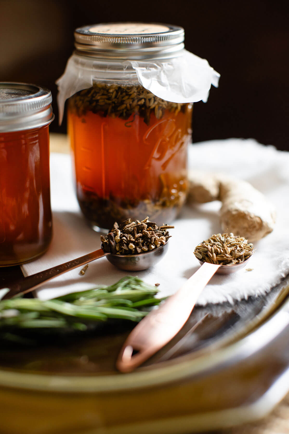 An herbal infusion being made.