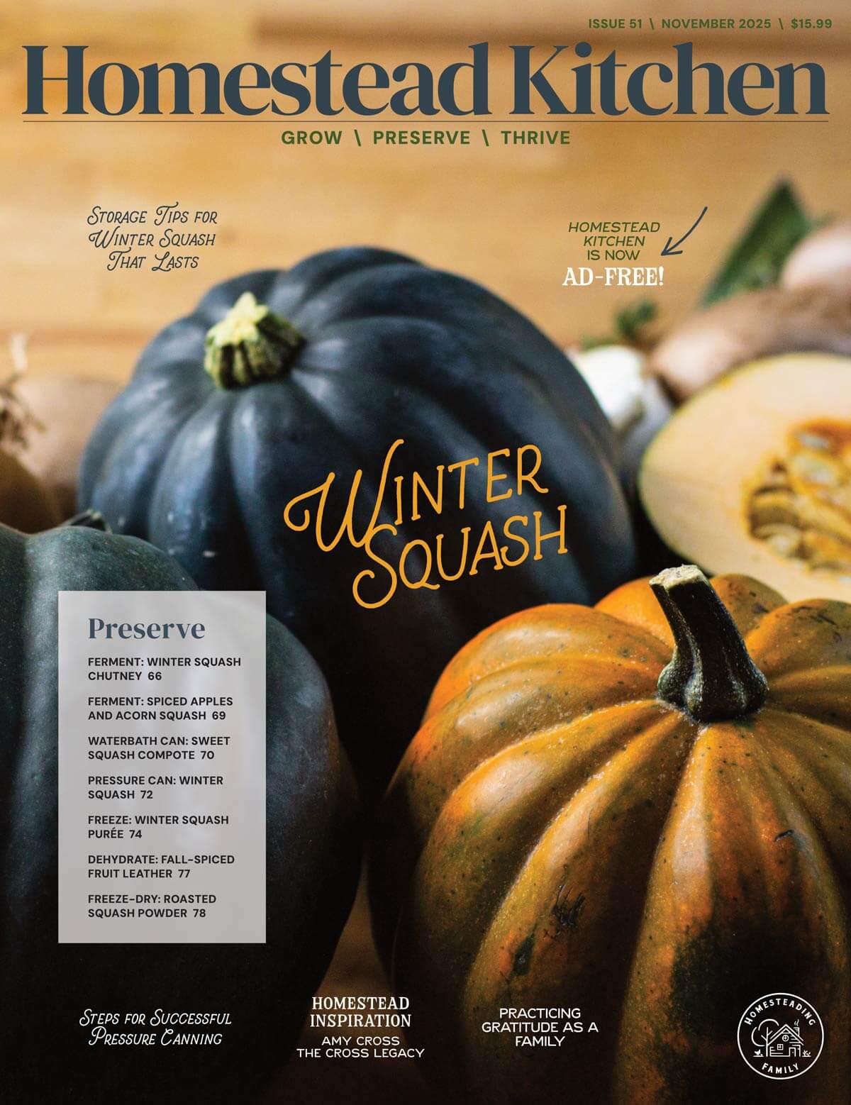 The Homestead Kitchen Magazine November 2025 Cover.