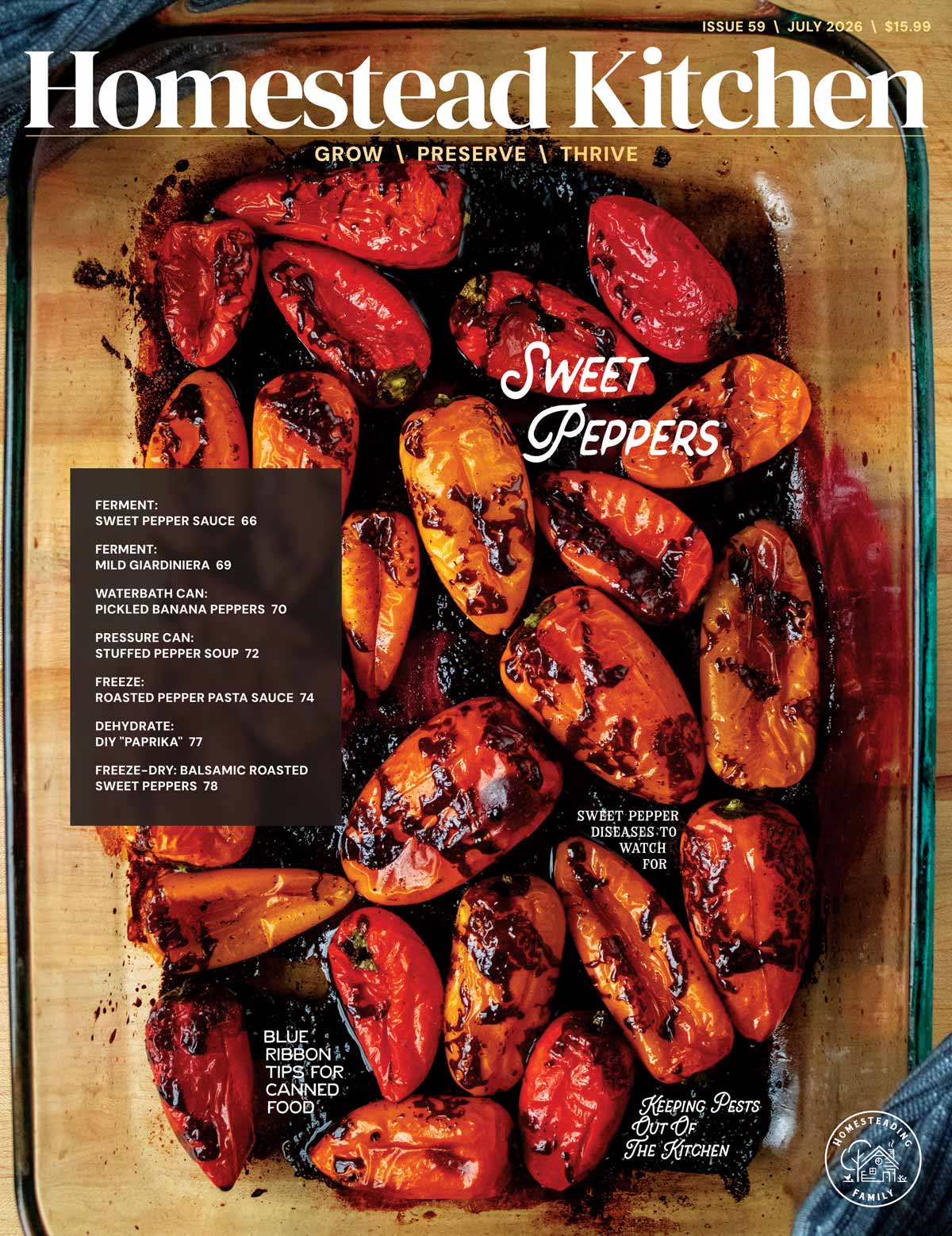 Cover of the Homestead Kitchen Magazine July 2026.