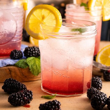 Blackberry shrub mocktail.