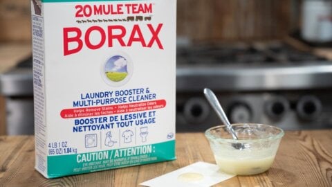A box of Borax next to homemade ant bait.