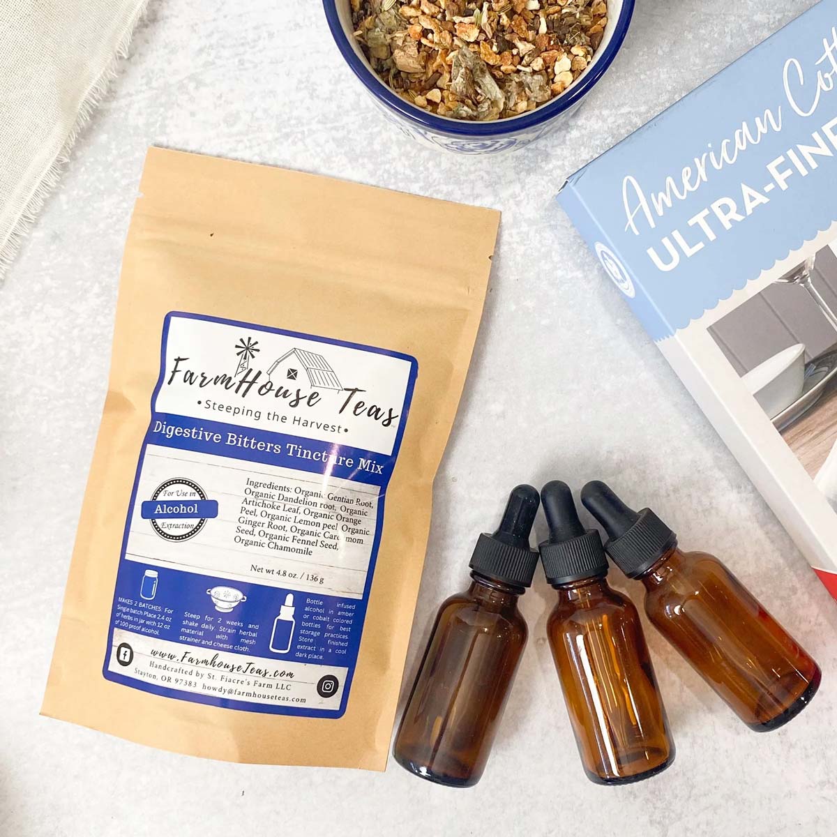 Digestive Herbal Bitters kit from Farmhouse Teas.