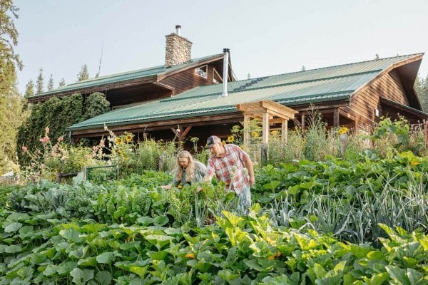 A man and woman in the garden.