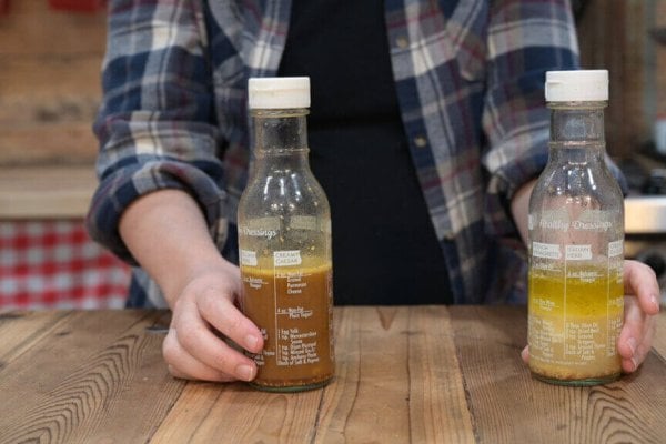 Homemade vinaigrette dressings.